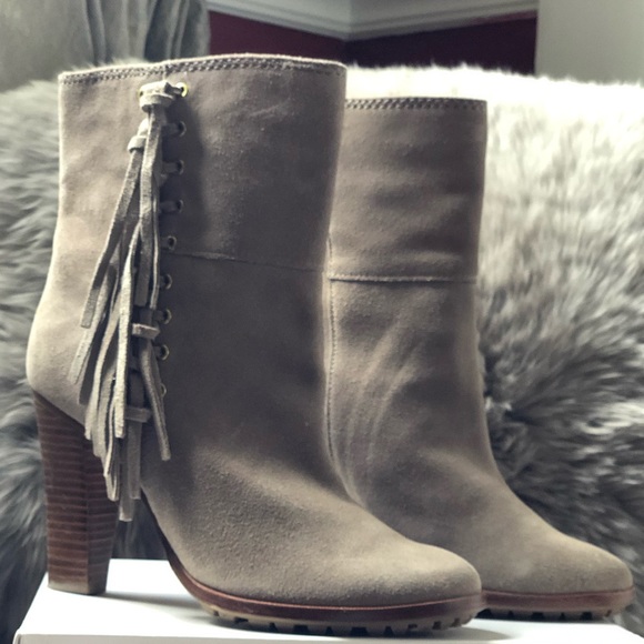 Coach Shoes - COACH Tassel Suede Ankle Boots
